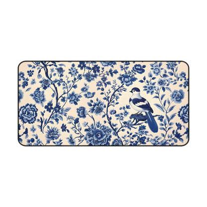 Bird Chinoiserie Desk Mat, Desk Pad & Extra Large Mouse Pad