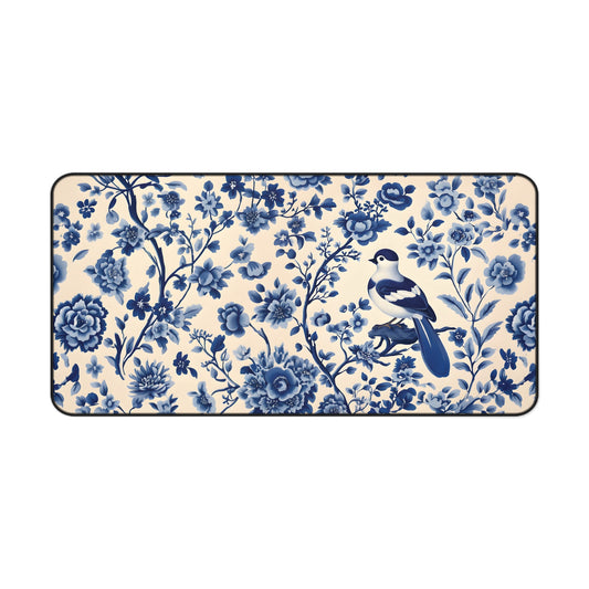Bird Chinoiserie Desk Mat, Desk Pad & Extra Large Mouse Pad