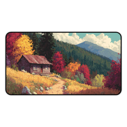 Pixel Art Desk Mat: Fall Landscape Mouse Pad