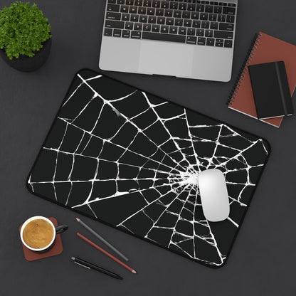 Spider Web Desk Pad Black and White for Halloween