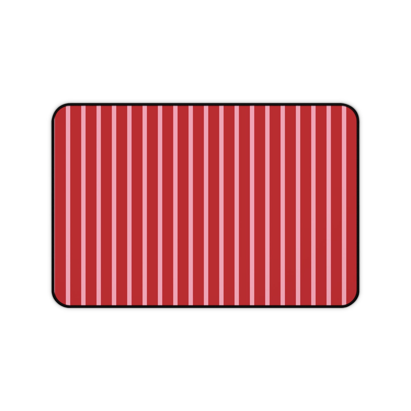 Red and Pink Striped Desk Mat — Large Modern Mousepad