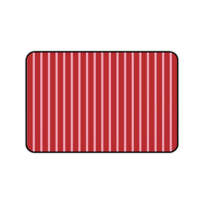 Red and Pink Striped Desk Mat — Large Modern Mousepad