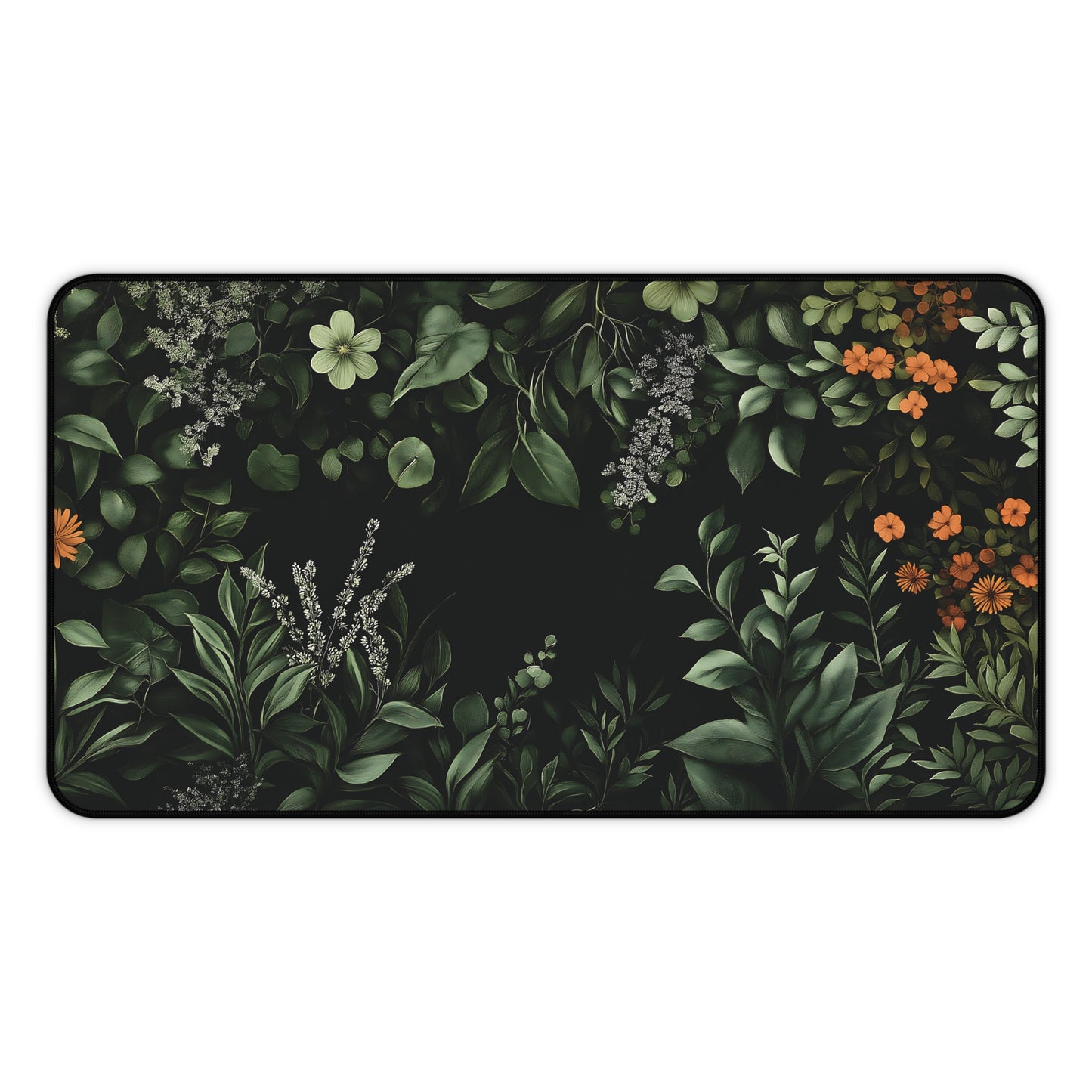 Floral Desk Mat, Botanical Mouse Pad, Plant Greenery Office Decor