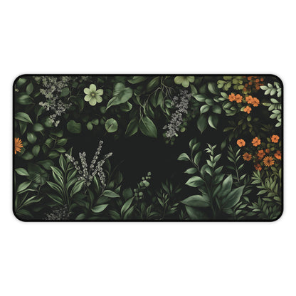 Floral Desk Mat, Botanical Mouse Pad, Plant Greenery Office Decor
