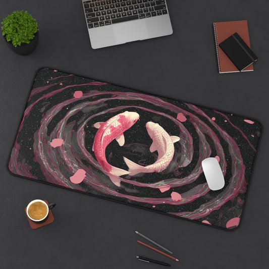 Koi Desk Mat: Ying Yang Japanese Large Gaming Mouse Pad