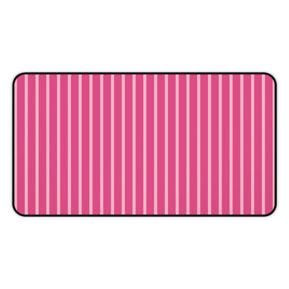 Pink Striped Desk Mat for Creative Workspaces