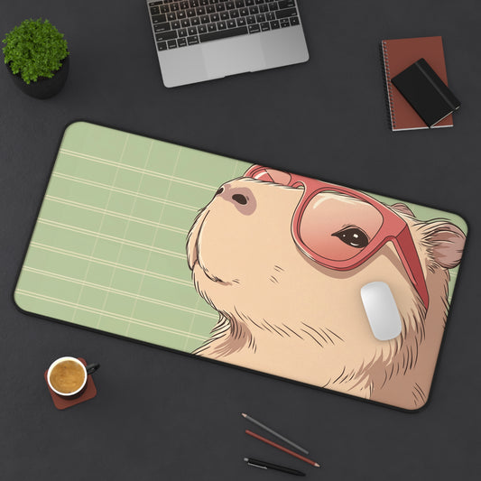 Capybara Desk Mat Kawaii, Cute Capy Mouse Pad