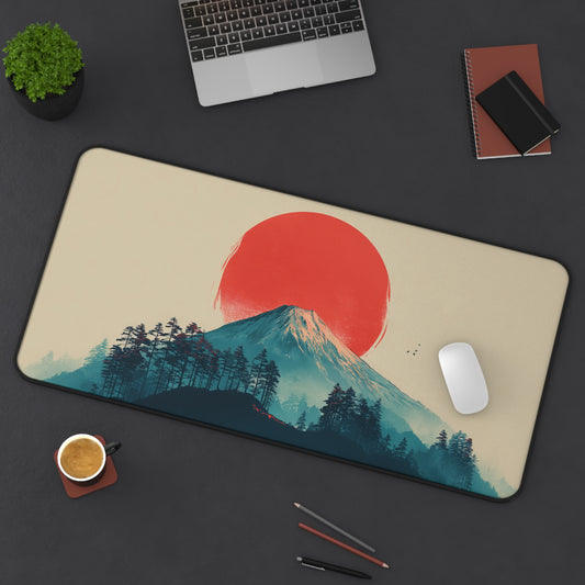 Mt. Fuji Sunrise Desk Mat: Minimalist Mouse Pad