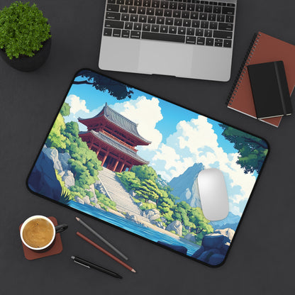 Japanese Temple Mouse Pad XL, Anime Style Desk Mat