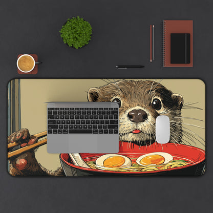 Otter Ramen Desk Mat, Cool Animal Mouse Pad