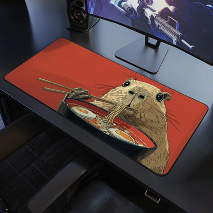 Capybara Mouse Pad XL, Funny Foodies Office Decor